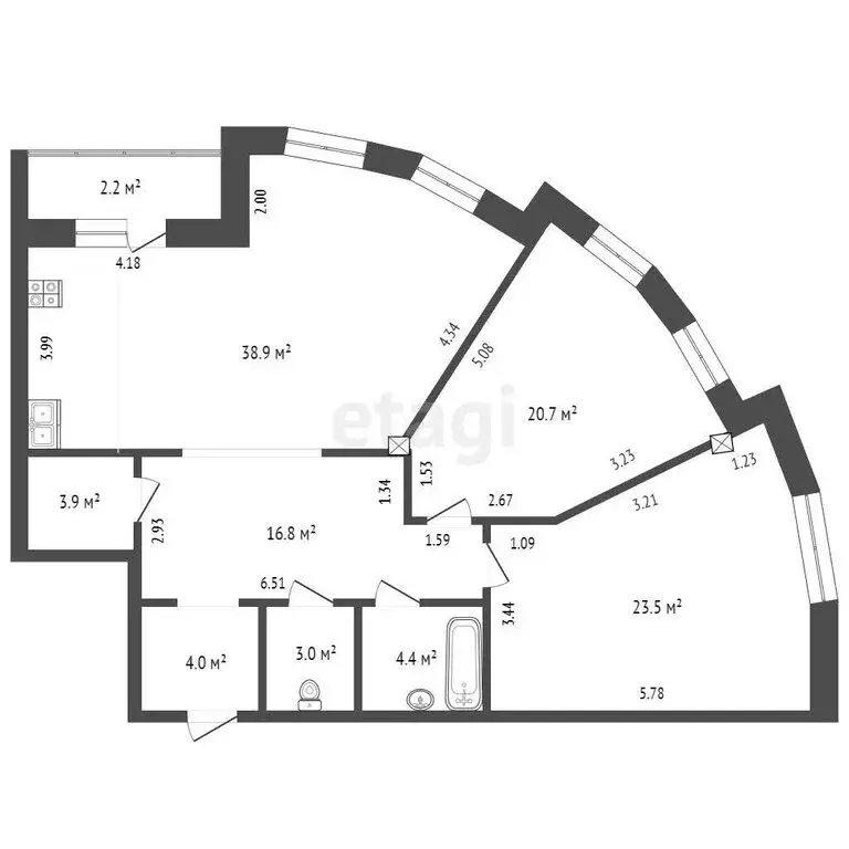 3-комнатная квартира: Омск, Учебная улица, 152 (115.2 м) - Фото 1