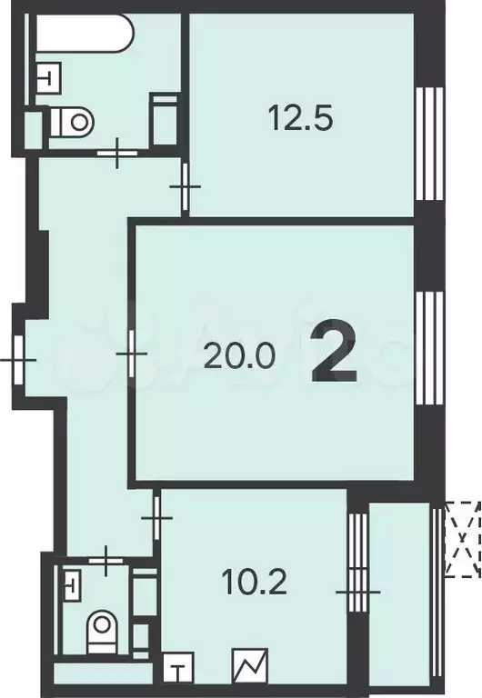 Аукцион: 2-к. квартира, 59,3 м, 22/23 эт. - Фото 1