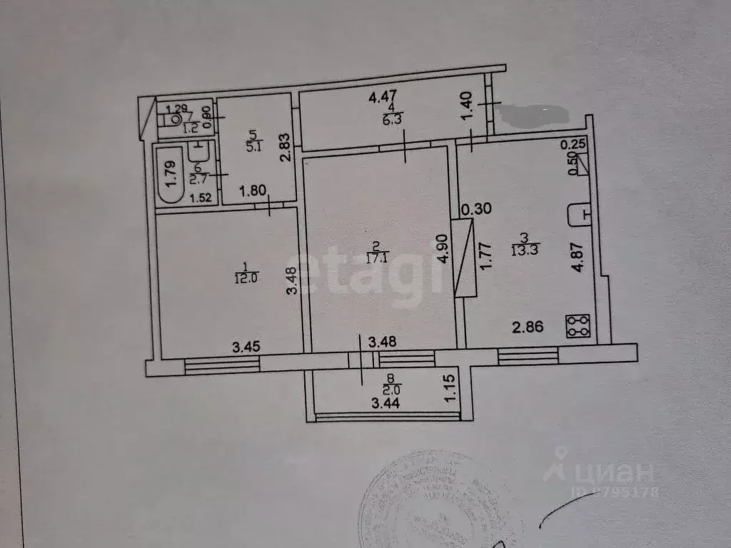 2-к кв. Татарстан, Зеленодольский район, Осиновское с/пос, с. Осиново ... - Фото 2