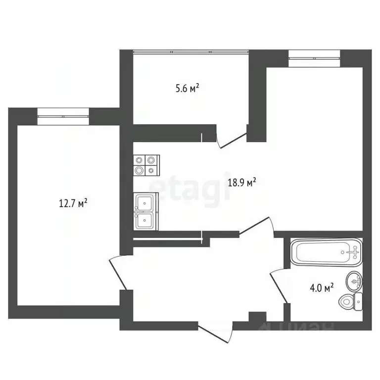 1-к кв. Крым, Феодосия ш. Симферопольское, 48к1 (49.0 м) - Фото 2