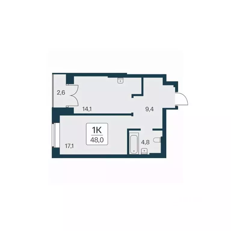 1-к кв. Новосибирская область, Новосибирск Расцветай на Красном жилой ... - Фото 1
