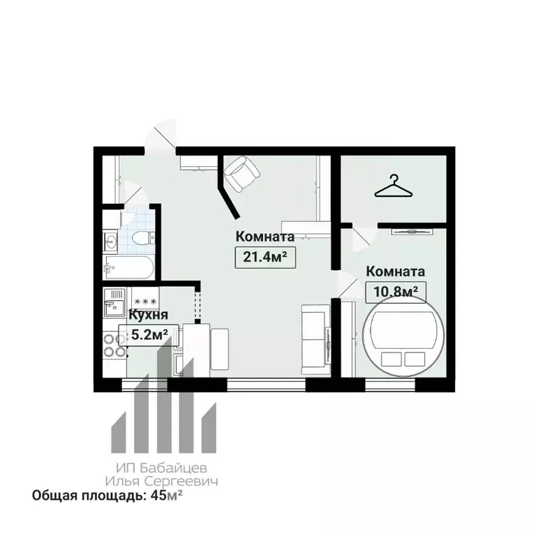 2-к кв. Москва Шелепихинское ш., 17К2 (44.2 м) - Фото 2