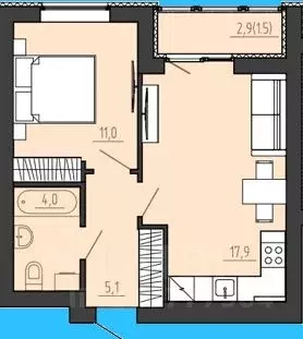 1-к кв. Калининградская область, Калининград ул. Генерала Толстикова ... - Фото 1