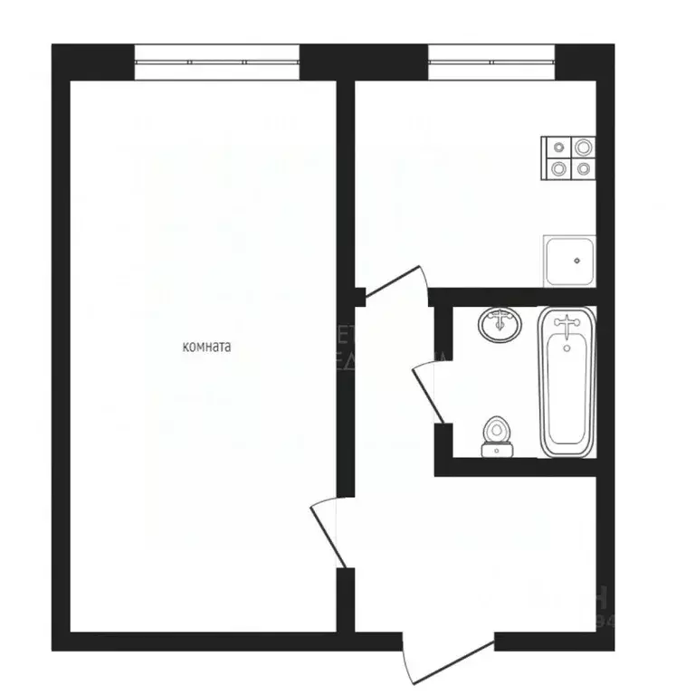1-к кв. Тюменская область, Тюмень ул. Ватутина, 14 (29.6 м) - Фото 1