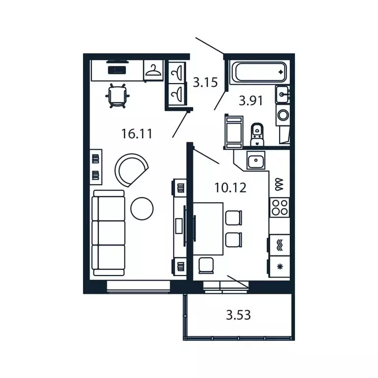 1-комнатная квартира: Мурино, Ручьёвский проспект, 20 (32.7 м) - Фото 1