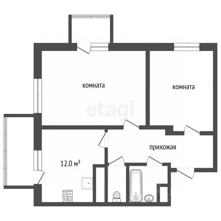 2-к кв. Крым, Саки ул. Набережная (47.9 м) - Фото 0