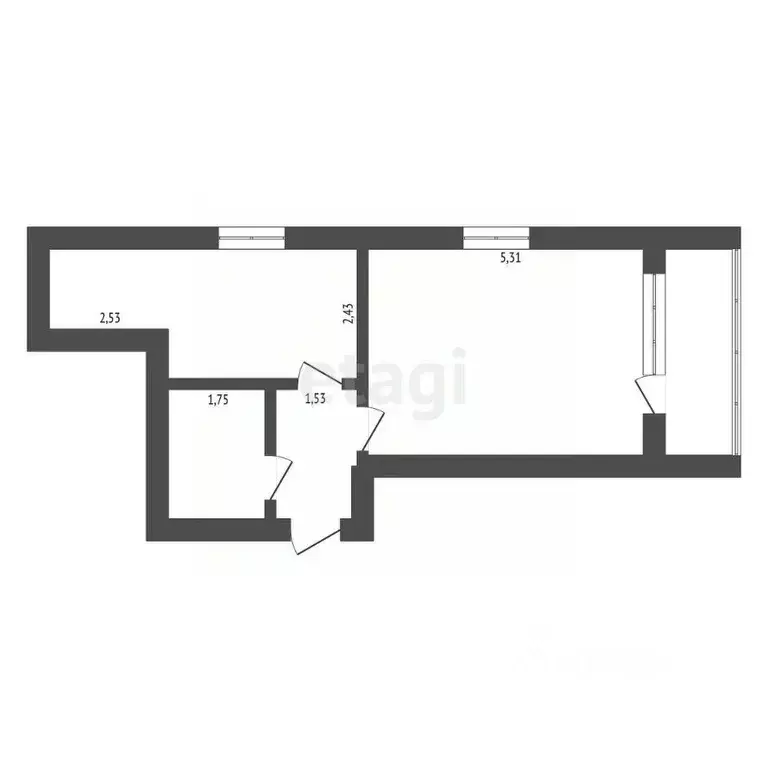 1-к кв. Амурская область, Благовещенск Тополиная ул., 82 (41.1 м) - Фото 1