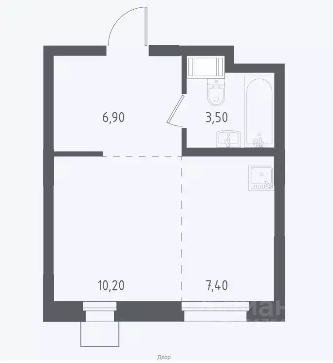 Студия Московская область, Люберцы Зенино ЖК Самолет мкр, проезд ... - Фото 2