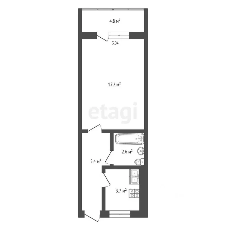 1-к кв. Крым, Ялта ул. Халтурина, 28 (30.3 м) - Фото 1