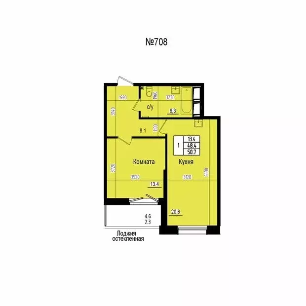 1-комнатная квартира: посёлок Парголово, Ольгинская дорога, 3/20 (50.7 ... - Фото 2