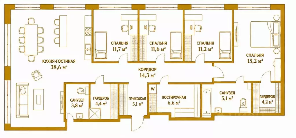 4-к кв. Москва Сосинская ул., 8 (130.0 м) - Фото 2