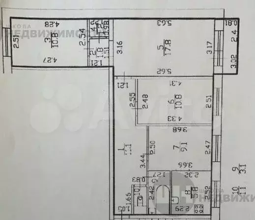 4-к. квартира, 72,9 м, 8/9 эт. - Фото 0