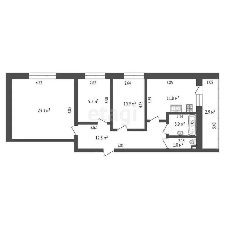 3-комнатная квартира: Омск, посёлок Амурский, 19-я Амурская улица, ... - Фото 1