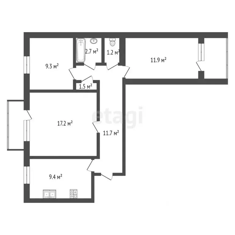 3-к кв. Татарстан, Набережные Челны ул. Аделя Кутуя, 8 (73.0 м) - Фото 1