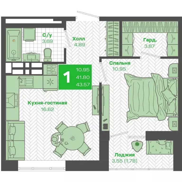 1-к кв. Приморский край, Владивосток Зеленый Бульвар 2 жилой комплекс ... - Фото 1