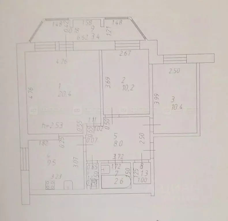 3-к кв. Татарстан, Казань ул. Адоратского, 39а (63.6 м) - Фото 1