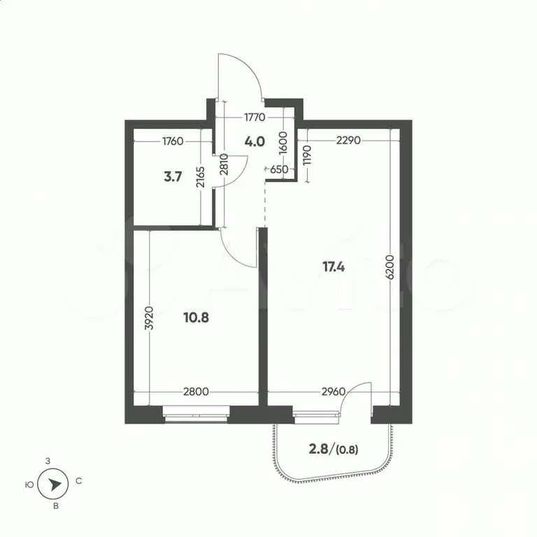 1-к. квартира, 36,7 м, 12/14 эт. - Фото 1