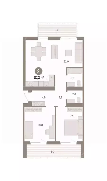 2-к кв. Новосибирская область, Новосибирский район, Краснообск рп, 3-й ... - Фото 2