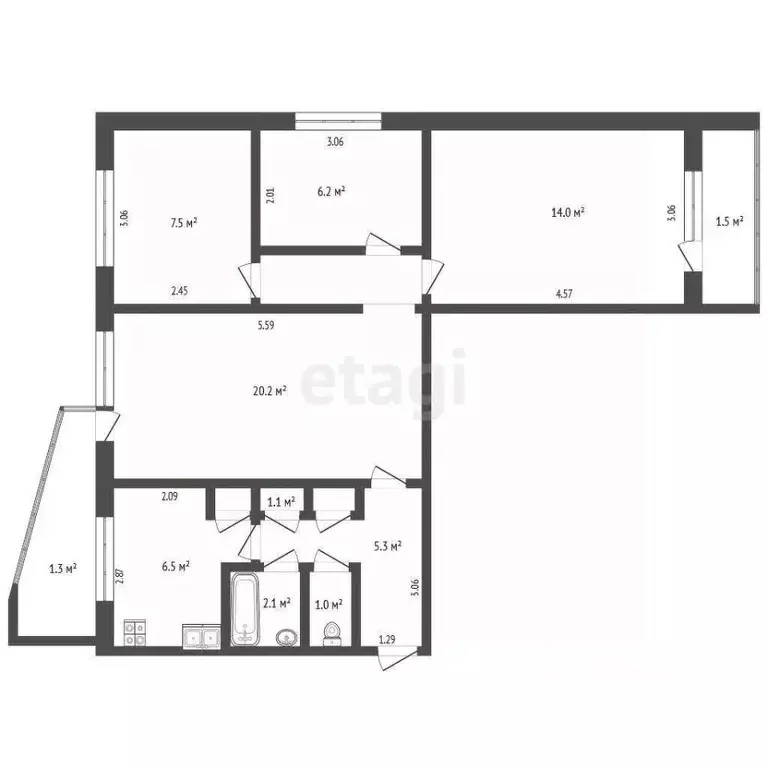 4-к кв. Мордовия, Саранск ул. Сущинского, 36к5 (64.0 м) - Фото 1