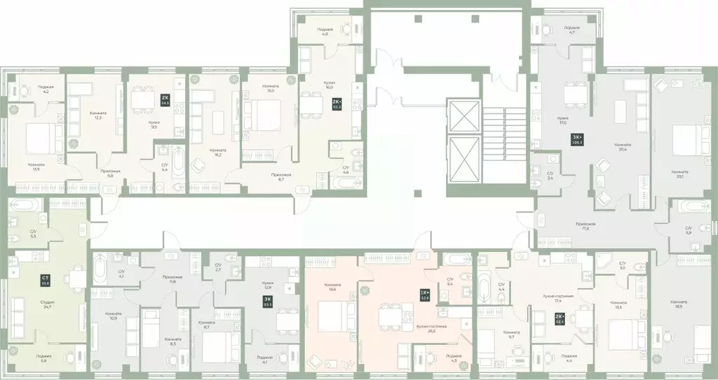 2-к кв. Курганская область, Курган Заозерный жилрайон, 6А мкр, ул. ... - Фото 2