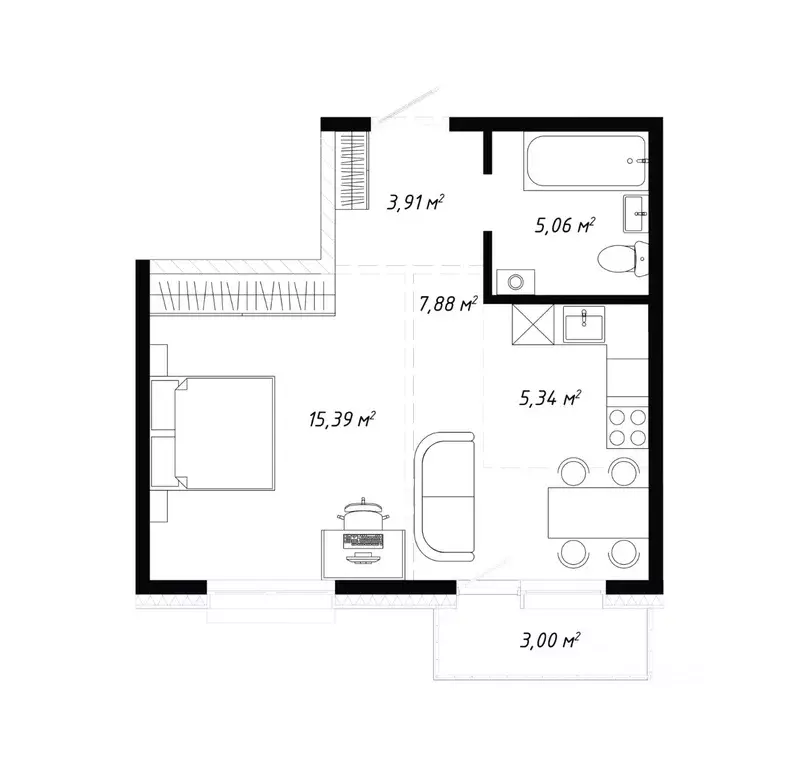 2-к кв. Иркутская область, Иркутск ул. Баррикад (40.58 м) - Фото 1