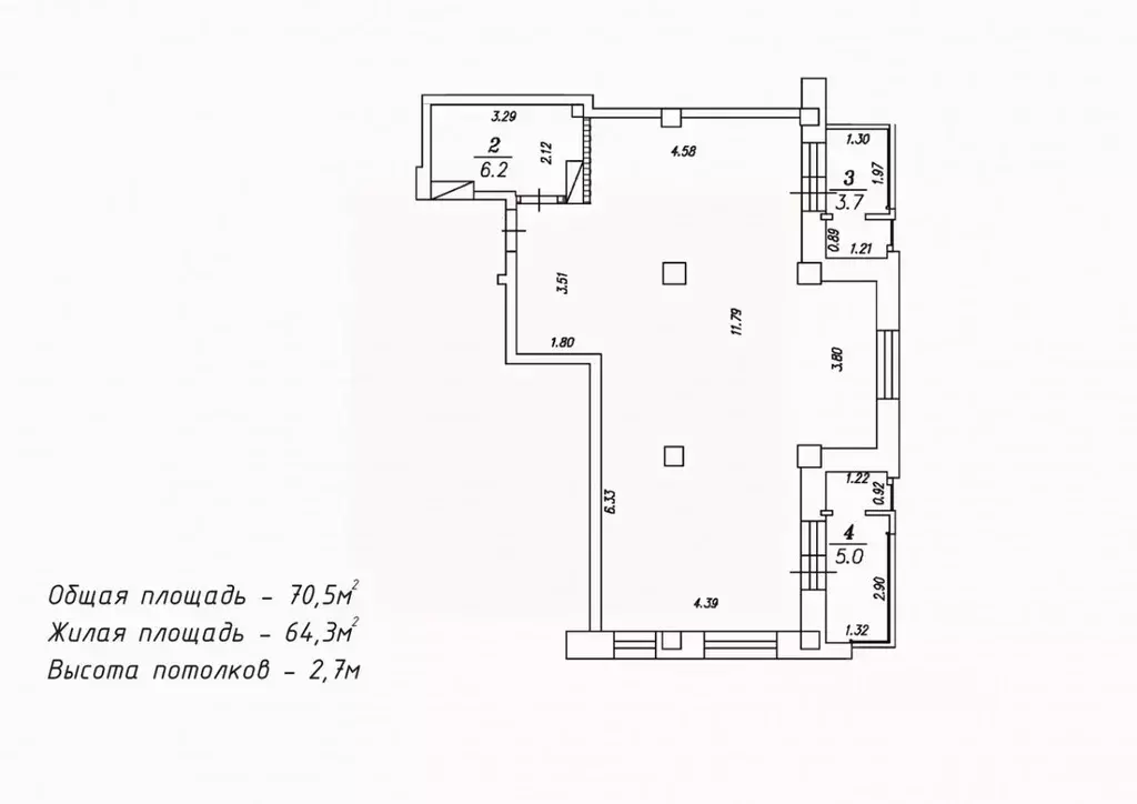 2-к кв. Омская область, Омск просп. Королева, 7 (71.3 м) - Фото 2