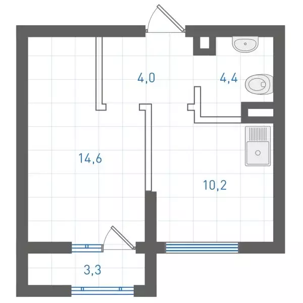 1-комнатная квартира: Екатеринбург, жилой район ВИЗ, жилой комплекс ... - Фото 1