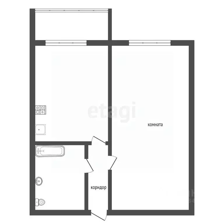 1-к кв. Воронежская область, Новоусманский район, пос. Отрадное ул. ... - Фото 2