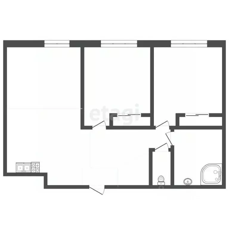 3-к кв. Татарстан, Набережные Челны ул. Команды КАМАЗ-МАСТЕР, 7Б (52.8 ... - Фото 1