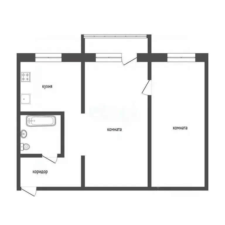 2-к кв. Курганская область, Курган ул. Василия Блюхера, 26 (42.0 м) - Фото 2