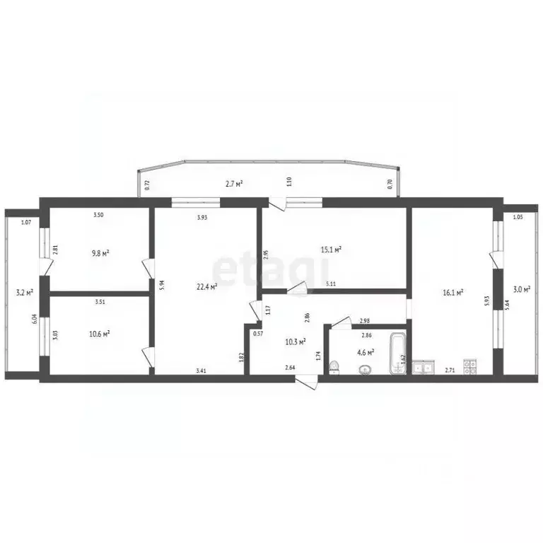 4-к кв. Забайкальский край, Чита ул. Подгорбунского, 55А (98.0 м) - Фото 2