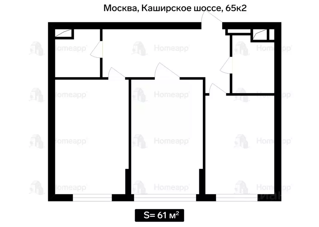 2-к кв. Москва Каширское ш., 65к2 (61.0 м) - Фото 1
