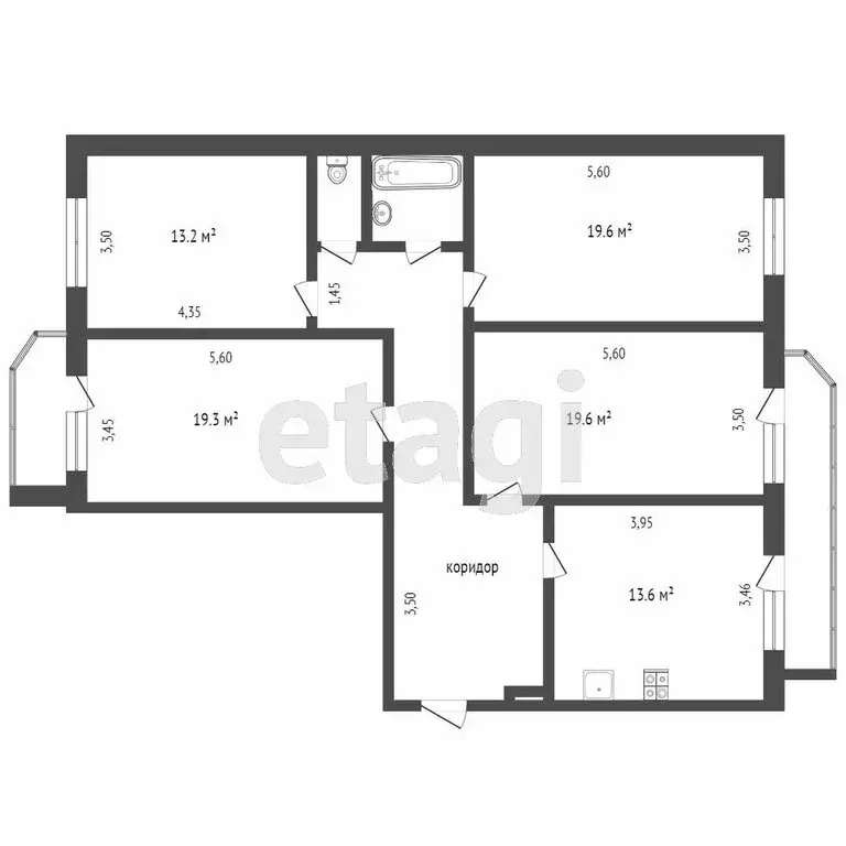 4-комнатная квартира: Тюмень, улица Московский Тракт, 145к3 (113 м) - Фото 0