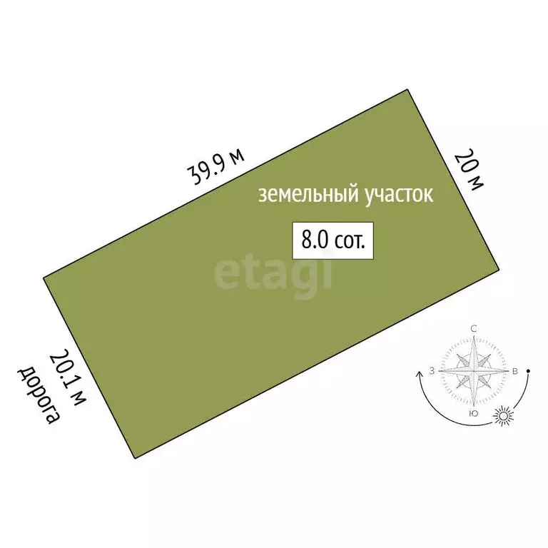 Участок в Украинка, Овражная улица (8.03 м) - Фото 1