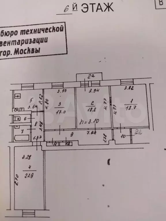 Комната 18,7 м в 4-к., 6/7 эт. - Фото 0