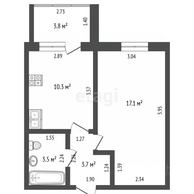 1-к кв. Саха (Якутия), Якутск Загородный кв-л, ул. Рихарда Зорге, 5к6 ... - Фото 2