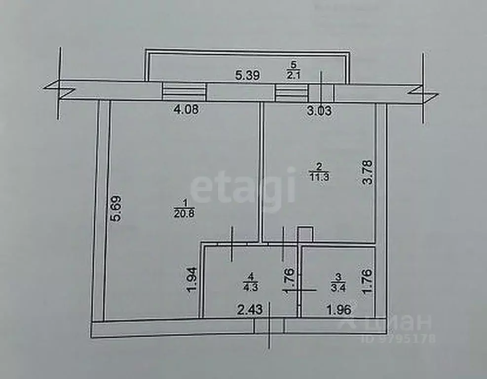 1-к кв. Татарстан, с. Пестрецы ул. Казанская, 15Е (40.0 м) - Фото 2
