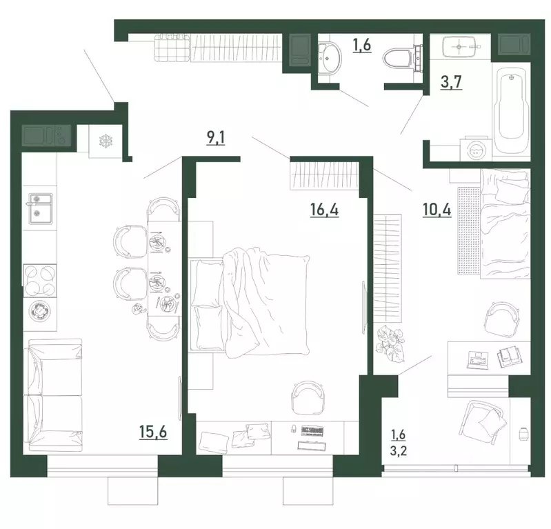 2-к кв. Воронежская область, Воронеж бул. Содружества, 6 (58.0 м) - Фото 1