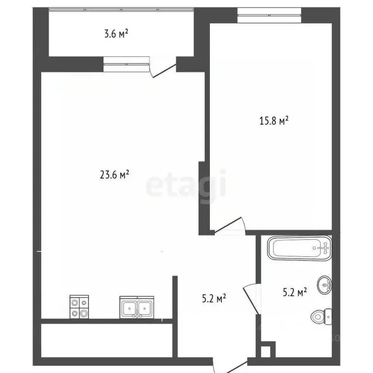 1-к кв. Тюменская область, Тюмень ул. Бориса Прудаева, 4 (49.7 м) - Фото 2