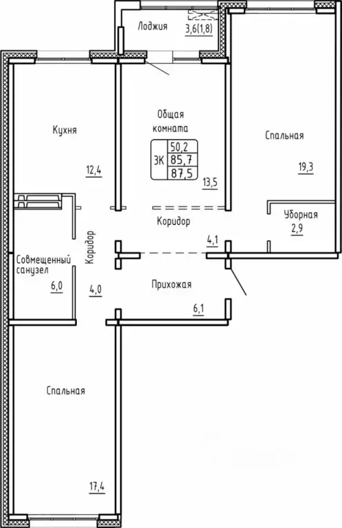 3-к кв. Новосибирская область, Новосибирск Самоцветы жилой комплекс ... - Фото 1
