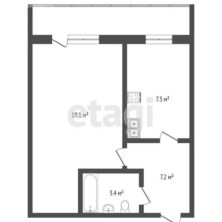 1-комнатная квартира: Тобольск, 7-й микрорайон, 26 (35.3 м) - Фото 1