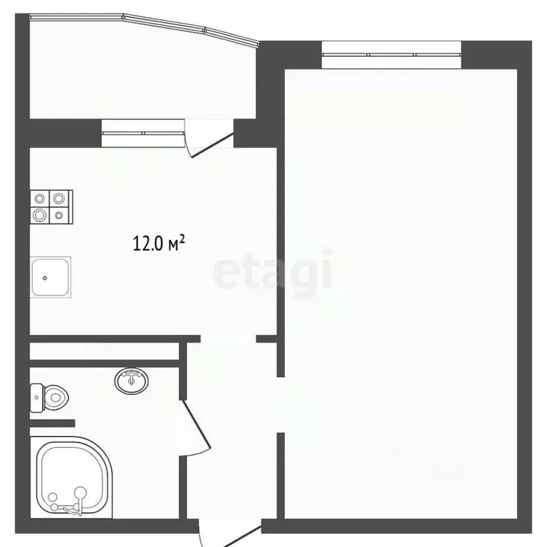 1-к кв. Тюменская область, Тюмень ул. Павла Шарова, 7к1 (40.9 м) - Фото 2