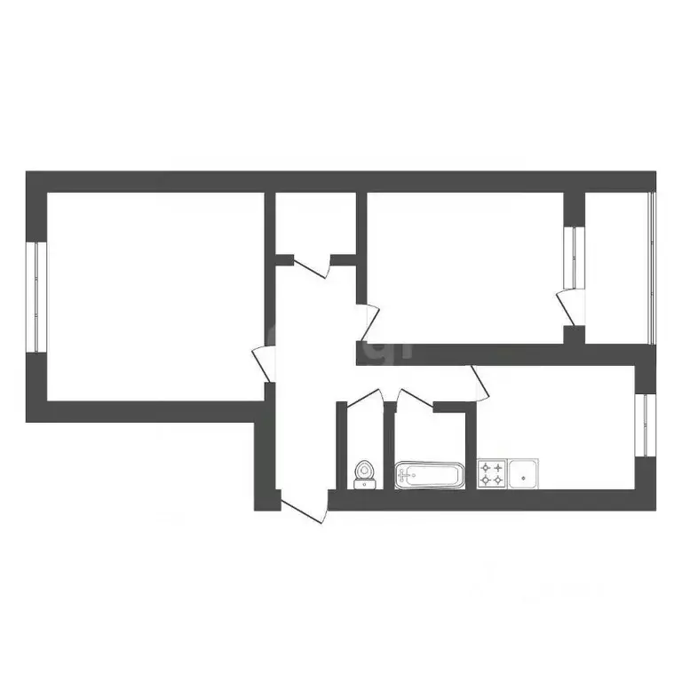 2-к кв. Амурская область, Райчихинск Комсомольская ул., 1 (49.0 м) - Фото 2