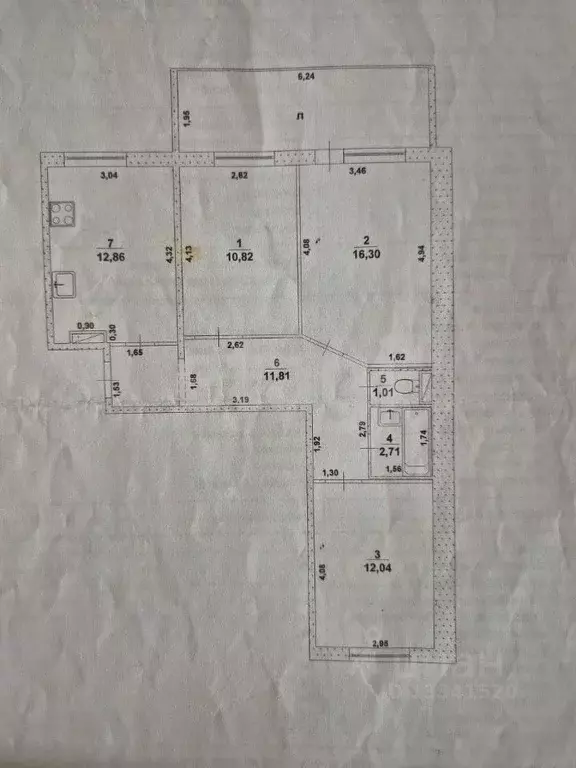 3-к кв. Ульяновская область, Ульяновск ул. Кобозева, 18 (67.6 м) - Фото 1