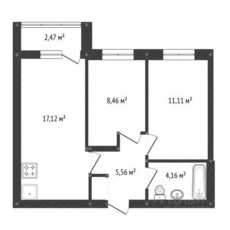 2-к кв. Башкортостан, Уфа ул. Артезианская, 9 (47.0 м) - Фото 2