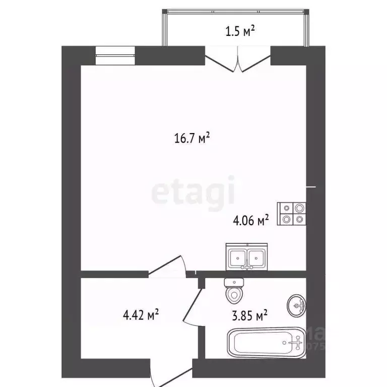 Студия Ярославская область, Ярославский муниципальный округ, пос. ... - Фото 1