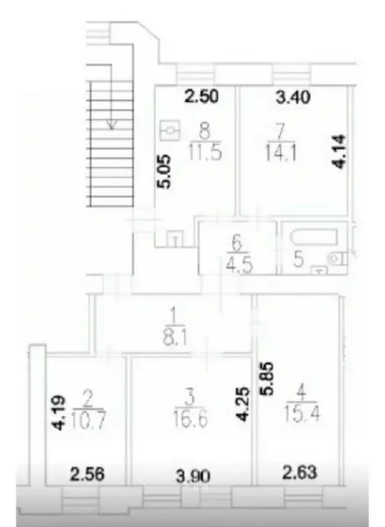 4-к кв. Москва Большой Палашевский пер., 14/7 (85.0 м) - Фото 2