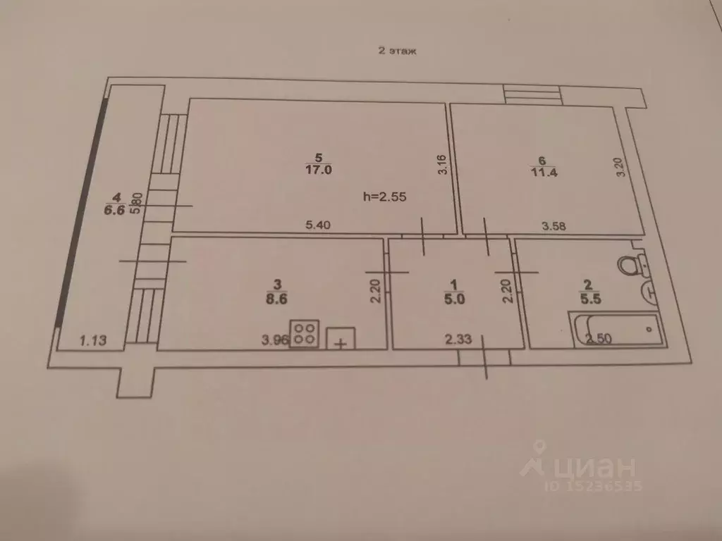 2-к кв. Саратовская область, с. Сторожевка ул. Комсомольская, 5 (47.5 ... - Фото 1