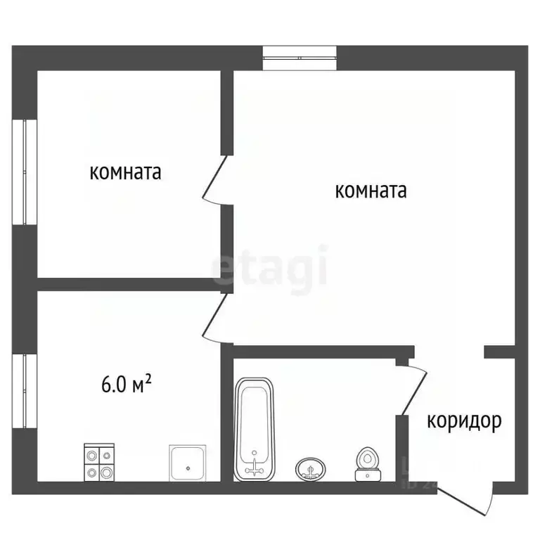 1-к кв. Московская область, Коломна ул. Калинина, 21 (31.2 м) - Фото 2