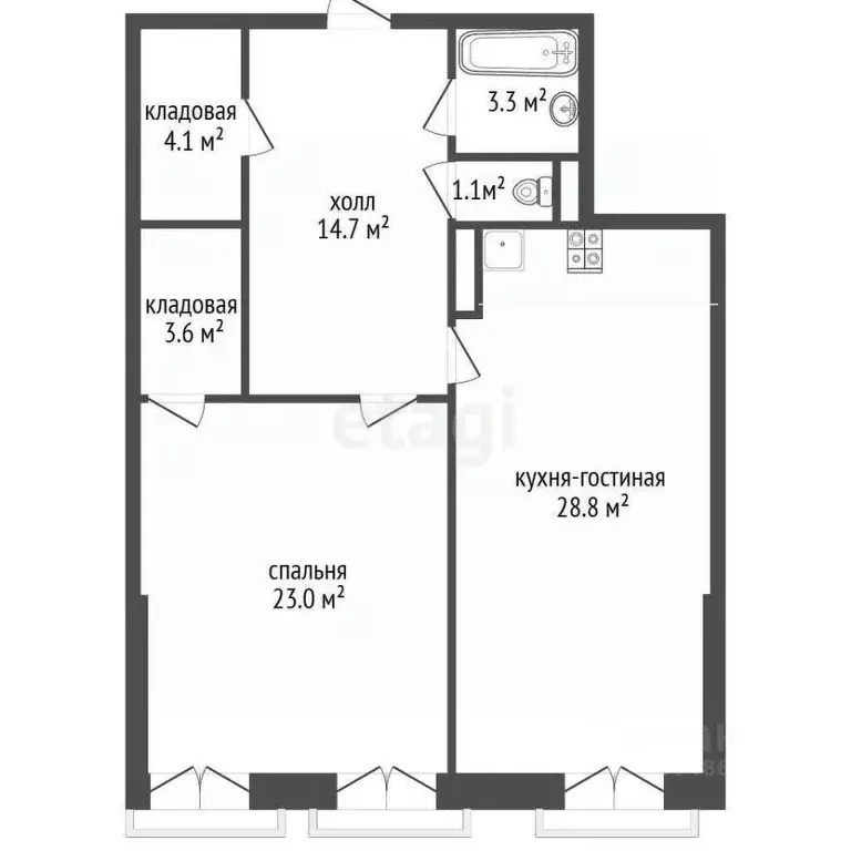 2-к кв. Московская область, Дмитров ул. Спасская, 6А (78.6 м) - Фото 1